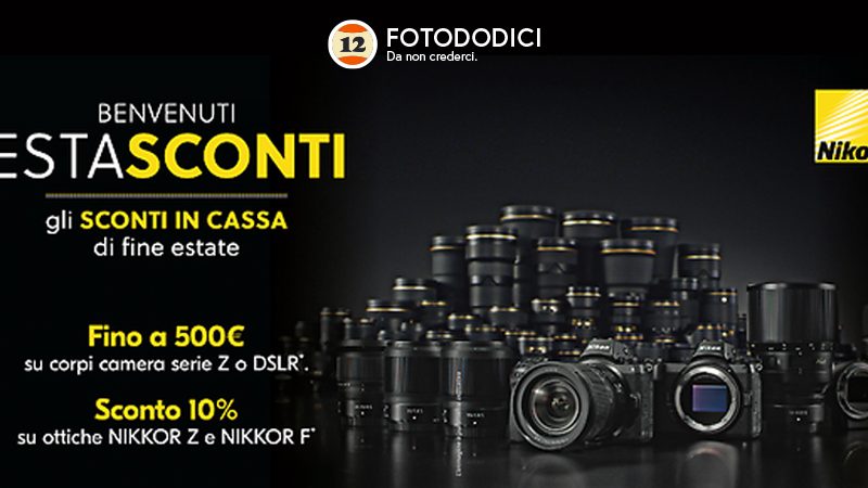 Nikon ESTASCONTI Sconti IN CASSA fino a € 500 su camere e -10% su ottiche fino al 23 Settembre 2024