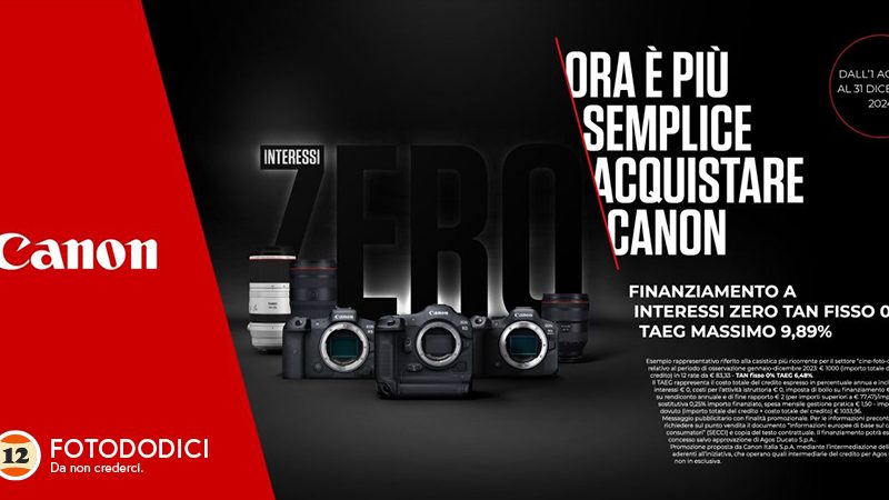 Canon Interessi 0% da Agosto al 31 Dicembre 2024