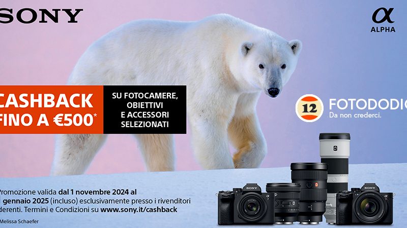 Sony Cashback Invernale 2024: Fino a 500€ di Sconto su Fotocamere, Obiettivi e Accessori fino al 31/01/25