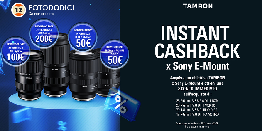 Tamron Instant Cashback su ottiche Sony E Ottobre 31 Dicembre 2024