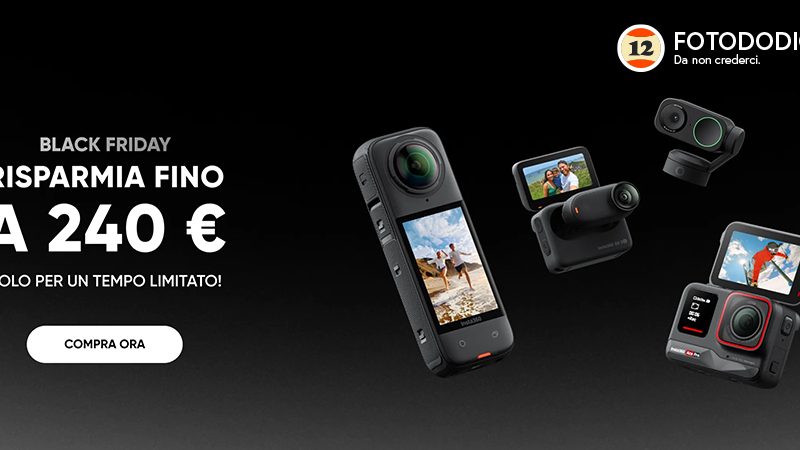 Insta360 Promo BF + Natale fino al 3 Gennaio 2025