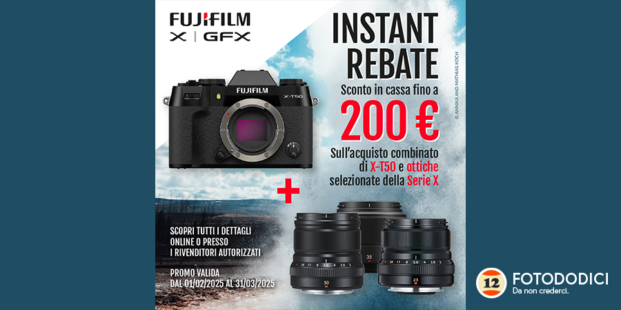 FuijFilm Instant Rebate X-T50 DAL 01/02 AL 31/03 2025