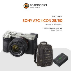 Sony A7C II  con 28/60 – Garanzia 2+1 Sony Italia – CASHBACK STUDENTI -250€ fino al 30/06/25 – 1 Batteria + Tenba Axis V2 in OMAGGIO !