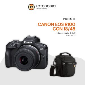 Canon Eos R100 con 18/45 – Garanzia Canon Italia – 1 Borsa CaseLogic BRCS 102 in OMAGGIO!